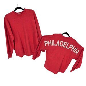 Spirit jersey Oversized Medium Philadelphia spell out coral peach long sleeve